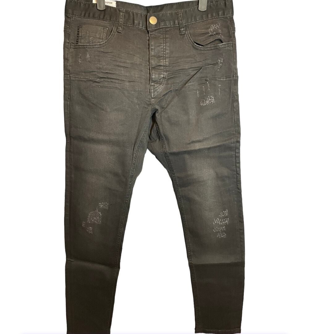 Man X One Teaspoon Black Punk Mr Blues Jeans - Size 30R